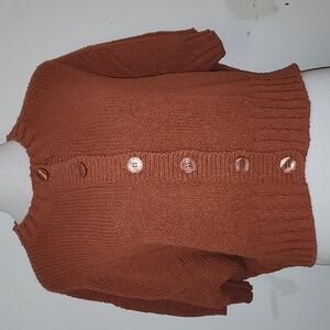 J. Crew Cardigan Sweater Marina Rust Cotton